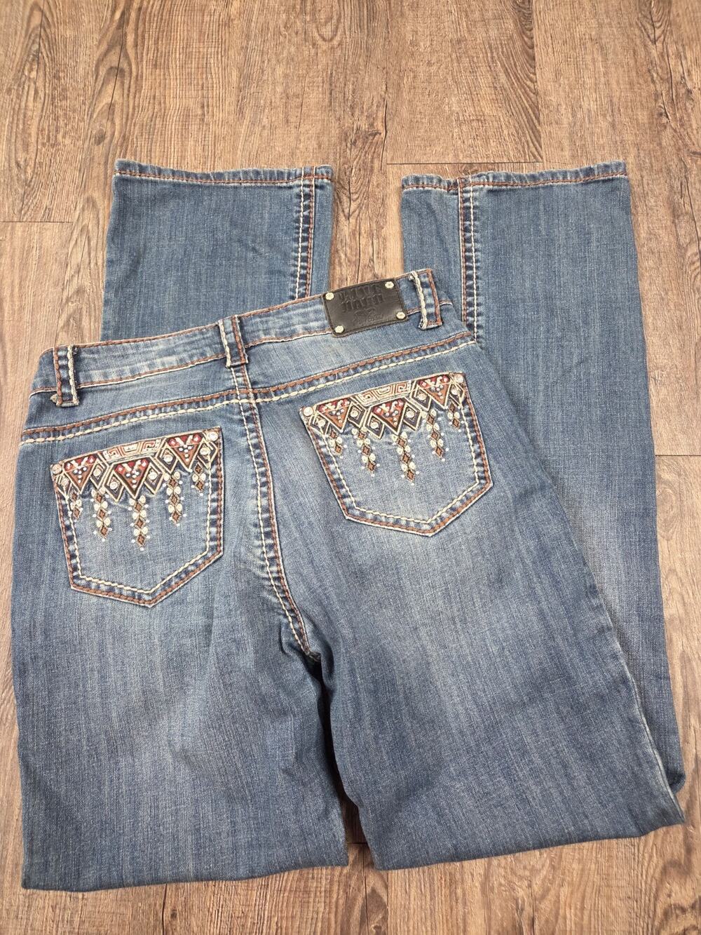 Live Hard Play Hard Women's Western Jeans Size 8 Straight Bootcut Denim